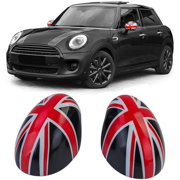 Union Jack Spiegelkappen Zwart Mini F54 F55 F56 F57 CP172, Auto-onderdelen, Spiegels, Nieuw, Herkomst onderdeel bekend, Mini