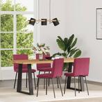 vidaXL Eetkamerstoelen 4 st fluweel wijnrood, Huis en Inrichting, Verzenden, Nieuw, Rood