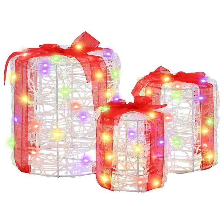 vidaXL Decoratie voor Geschenkdoos 3 pcs kleurrijk 20 x 20 x, Diversen, Kerst, Nieuw, Verzenden