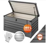 Tuinbox Kussenbox Antraciet 385L metaal afsluitbaar, Verzenden, Nieuw