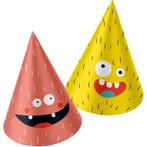 Monster Feesthoedjes Papier Bash 6st, Verzenden, Nieuw