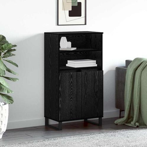 vidaXL Highboard Zwart 60 x 36 x 110 cm Bewerkt hout, Huis en Inrichting, Kasten | Buffetkasten, Nieuw, Minder dan 50 cm, Overige houtsoorten