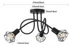 Industriële 3-lichts Plafondlamp – Zwart Aluminium Kooi Desi, Verzenden, Nieuw