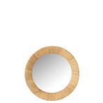 J-line spiegel Rond - rotan - naturel, Huis en Inrichting, Woonaccessoires | Spiegels, Verzenden, Nieuw