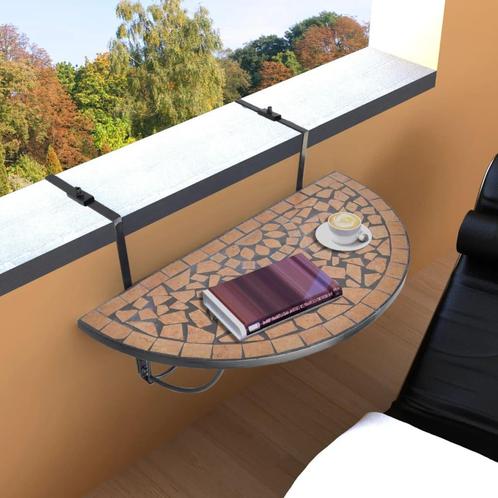 vidaXL Balkontafel hangend mozaïek terracottakleurig, Tuin en Terras, Tuintafels, Nieuw, Verzenden