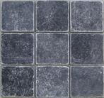Getrommeld marmer natuursteen 10x10 Karia Black-0,5m², Doe-het-zelf en Verbouw, Tegels, Verzenden, Nieuw