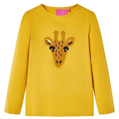 vidaXL Kindershirt met lange mouwen 92 donker okerkleurig, Kinderen en Baby's, Kinderkleding | Overige, Nieuw, Verzenden
