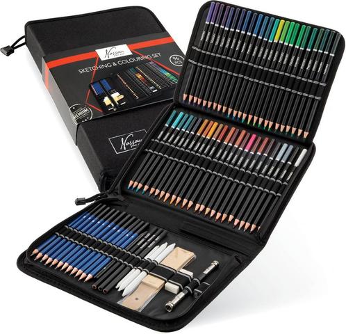 Nassau Fine Art Professionele Schets- en Tekenset  96-delig, Kinderen en Baby's, Speelgoed | Overig, Verzenden