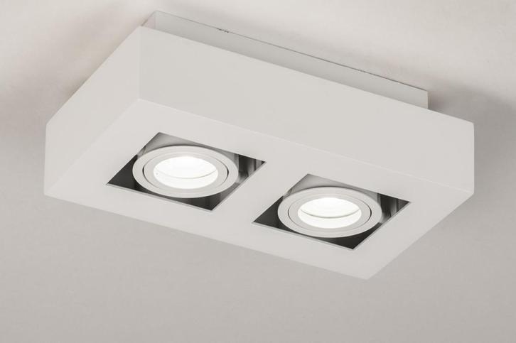 Rietveld Plafondlampen - Wit - Metaal, Huis en Inrichting, Lampen | Plafondlampen, Verzenden