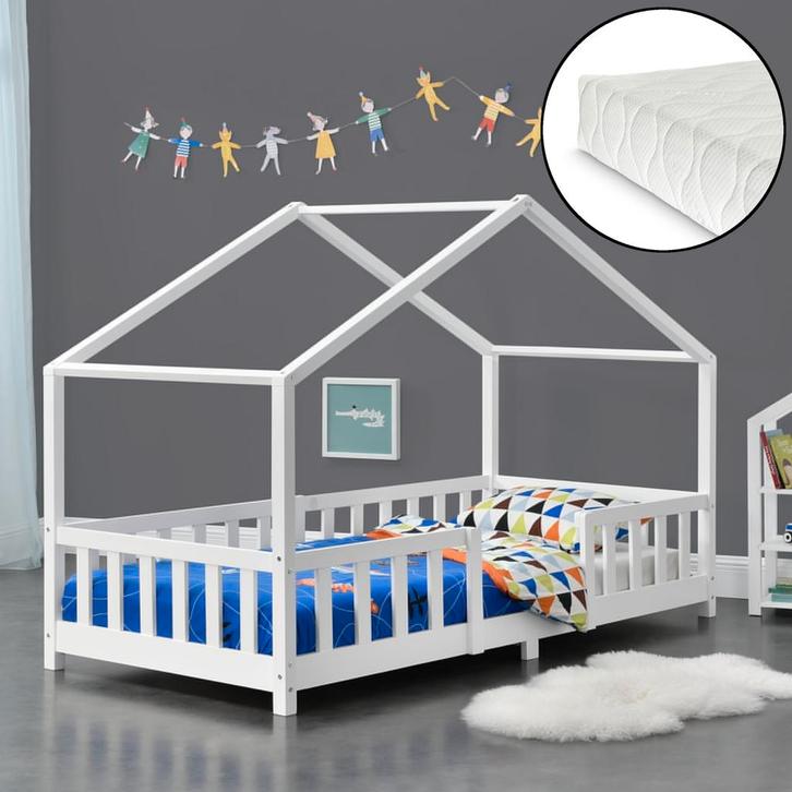 Kinderbed Treviolo met uitvalbeveiliging en matras 90x200 wi, Kinderen en Baby's, Kinderkamer | Bedden, Verzenden