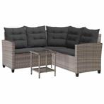 Rattan Tuinbank Lounge Set Grijs - OP = OP!, Tuin en Terras, Ophalen of Verzenden, Nieuw, Rotan