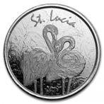 EC8 - St. Lucia Pink Flamingo 1 oz 2018 (25.000 oplage), Postzegels en Munten, Verzenden, Midden-Amerika, Losse munt, Zilver