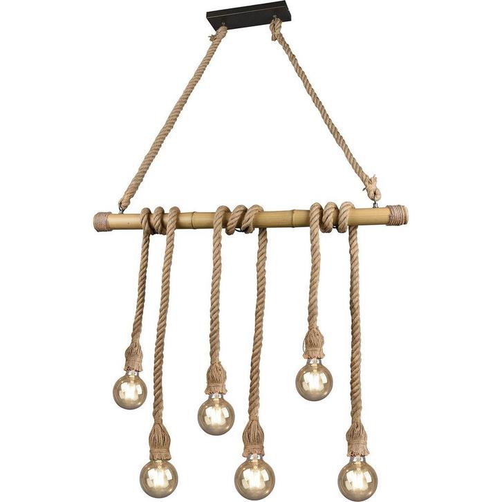 LED Hanglamp - Trion Wolmi - E27 Fitting - Rechthoek - Mat, Huis en Inrichting, Lampen | Hanglampen, Nieuw, Hout, Ophalen of Verzenden