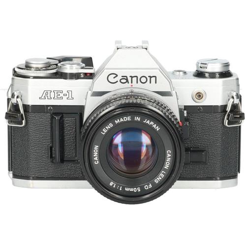 Tweedehands Canon AE-1 + Canon New FD 50mm f/1.8 CM3199, Audio, Tv en Foto, Fotocamera's Analoog, Gebruikt, Canon, Ophalen of Verzenden