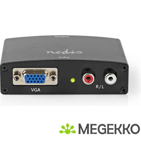 VGA-naar-HDMI-Converter | 1-Wegs - VGA + 2x RCA (L/R)-Ingang, Computers en Software, Overige Computers en Software, Nieuw, Verzenden