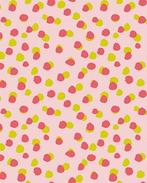 Poplin Katoen Stippen Roze/Geelgroen, Hobby en Vrije tijd, Stoffen en Lappen, Nieuw, Groen