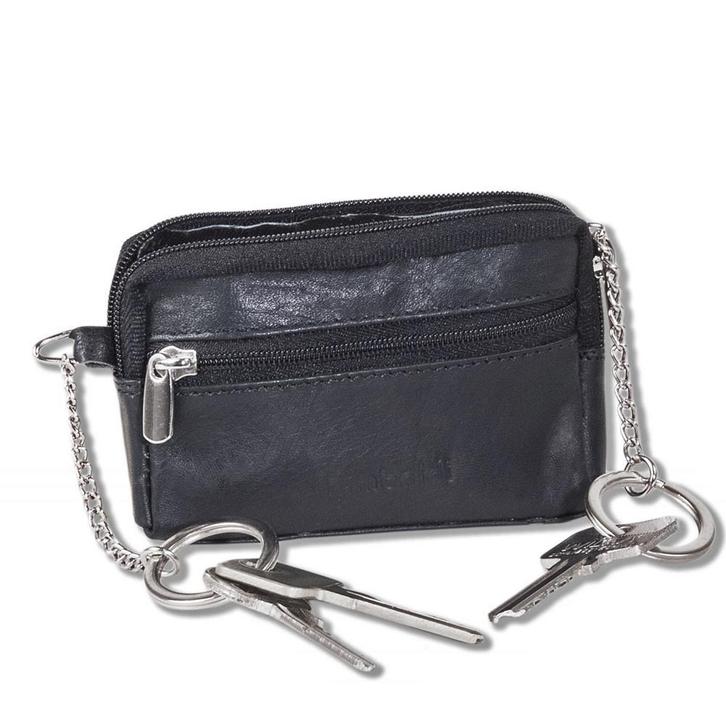 Rimbaldi Zwart Leren Sleuteletui Sleuteltasje Breed Hoofdvak, Sieraden, Tassen en Uiterlijk, Portemonnees, Zwart, Nieuw, Overige merken