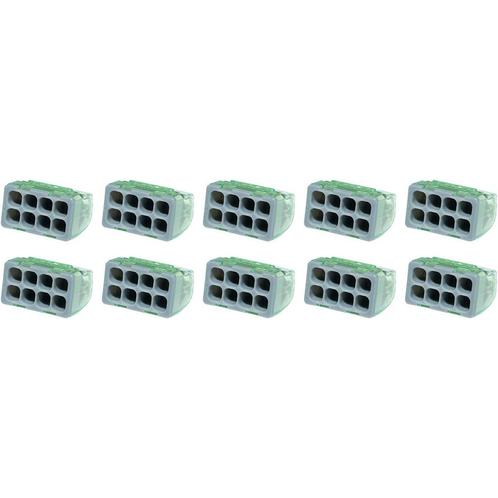 Lasklem - Vintex - 8 Polig - 0.2-2.5 mm2 - Grijs - 10 Stuks, Doe-het-zelf en Verbouw, Elektra en Kabels, Nieuw, Ophalen of Verzenden