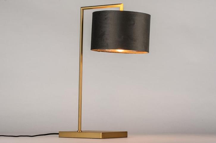 Rietveld Tafellampen - Grijs, Goud, Zilver - Stof, Metaal, Huis en Inrichting, Lampen | Tafellampen, Verzenden