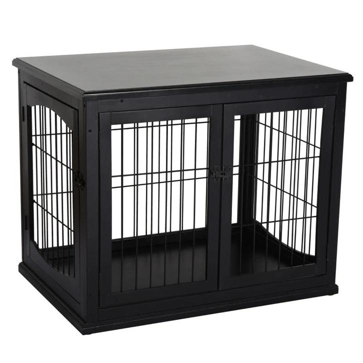 TRUUSK Hondentransportbox 58,5x81x66 cm - Deuren van MDF Hou, Dieren en Toebehoren, Honden-accessoires, Nieuw, Verzenden