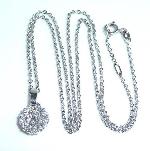 Ketting met hanger - 14 karaat Witgoud - 0.50ct. tw. Diamant, Sieraden, Tassen en Uiterlijk, Antieke sieraden