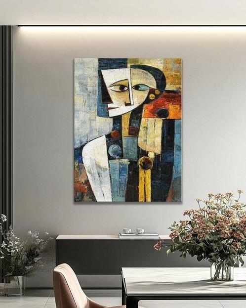 StefanoArt - Cubist Gaze, Antiek en Kunst, Kunst | Schilderijen | Modern