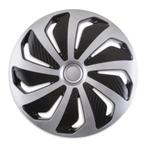 Wieldoppen 14 inch - Wind Zwart & Zilver - wieldoppenset, Auto diversen, Wieldoppen, Verzenden, Nieuw