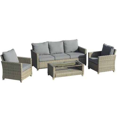 TRUUSK Tuinmeubelset Voor 5 Personen Polyrattan Tuinset Met, Tuin en Terras, Tuinsets en Loungesets, Nieuw, Verzenden