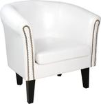 Fauteuil met armleuning - Relaxstoel -  Wit - MIADOMODO, Huis en Inrichting, Fauteuils, Verzenden, Zo goed als nieuw