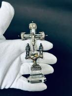 Crucifix - Bergkristal, Zilver - 1850-1900 - Crucfix de reis, Antiek en Kunst