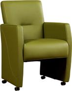 Groene leren moderne eetkamerfauteuil - Toledo Leer Apple Gr, Huis en Inrichting, Stoelen, Nieuw, Leer, Ophalen of Verzenden, Landelijk