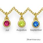 Gold plated 925 zilveren  geboorstesteen ketting, Sieraden, Tassen en Uiterlijk, Kettingen, Verzenden, Nieuw, Zilver