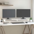 vidaXL Monitorstandaard 100x27x14 cm massief grenenhout wit, Computers en Software, Verzenden, Nieuw