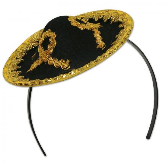 Mini verkleed sombrero op haarband - Haarbanden, Hobby en Vrije tijd, Feestartikelen, Ophalen of Verzenden