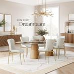 tectake® Gestoffeerde stoel - Eetkamerstoel - Bouclé stof -, Verzenden, Nieuw