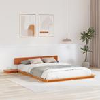vidaXL Ligbed met Nachttafels Gewaxte Bruin 150x200cm, Huis en Inrichting, Verzenden, Overige maten, 200 cm, Hout