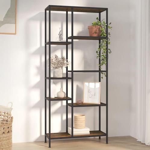 vidaXL Boekenkast 80x30x180 cm staal en bewerkt hout, Huis en Inrichting, Kasten | Boekenkasten, 25 tot 50 cm, Nieuw, Overige houtsoorten