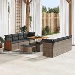 vidaXL Tuin Sofa Set 11 pcs Grijs 100 x 100 x 71 cm poly, Verzenden, Nieuw, Rotan