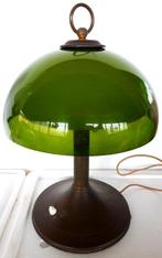 Lamp (2) - Messing, satijn glas - Consolelicht, Antiek en Kunst