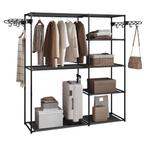 Zwarte Metalen Kledingkast met 8 Planken en Haken, Verzenden, Nieuw