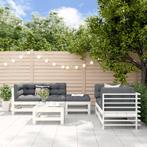vidaXL 6-delige Loungeset massief grenenhout wit, Verzenden, Nieuw, 6 zitplaatsen, Loungeset