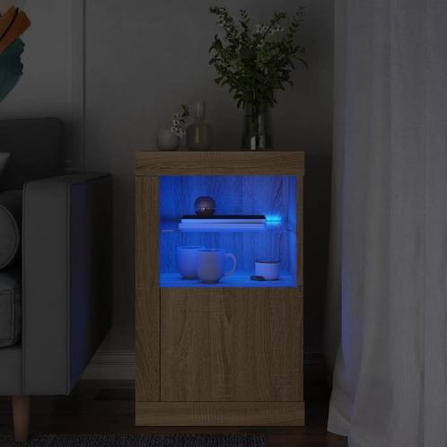 vidaXL Bijzetkast met LED-verlichting bewerkt hout sonoma, Huis en Inrichting, Kasten | Overige, Nieuw, Verzenden