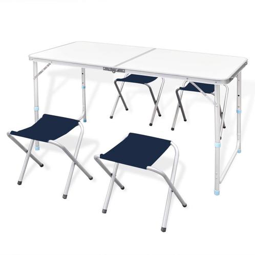 vidaXL Campingset inklapbaar en verstelbaar 120x60 cm, Caravans en Kamperen, Kampeermeubelen, Nieuw, Verzenden