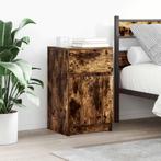 vidaXL Nachtkastjes 2 st 39x35x65 cm bewerkt hout gerookt, Verzenden, Nieuw, Hout