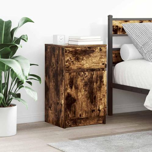 vidaXL Nachtkastjes 2 st 39x35x65 cm bewerkt hout gerookt, Huis en Inrichting, Slaapkamer | Nachtkastjes, Nieuw, Hout, Verzenden