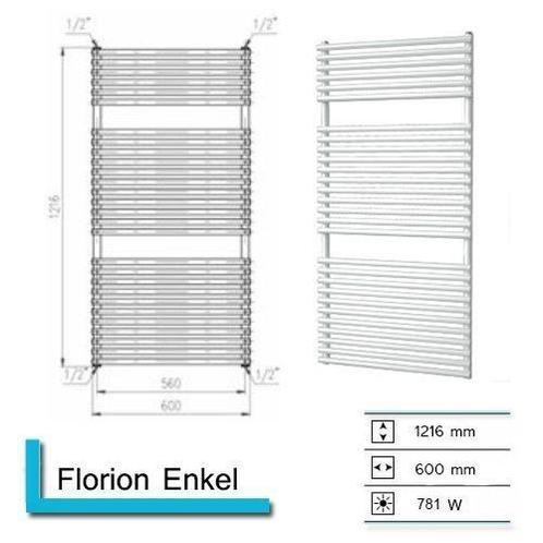 Designradiator Florion Nxt 121,6 x 60 cm 750 Watt Zwart, Doe-het-zelf en Verbouw, Sanitair, Overige typen, Nieuw, Ophalen of Verzenden