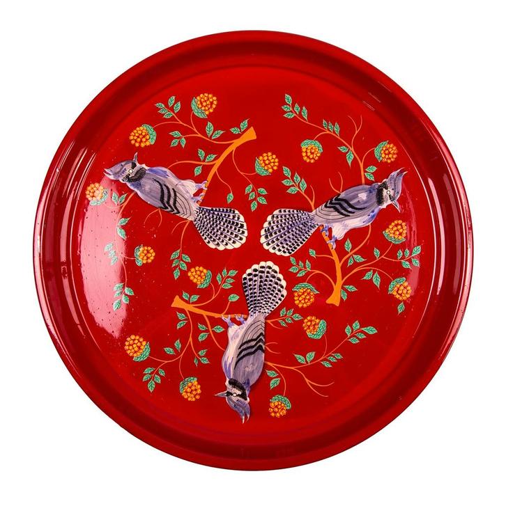 handbeschilderd dienblad India | roestvrijstalen bak, Huis en Inrichting, Keuken | Servies, Verzenden