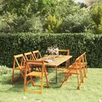 vidaXL Tuinstoelen 8 st inklapbaar massief acaciahout, Tuin en Terras, Tuinstoelen, Verzenden, Nieuw, Hout