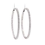 Hoepel oorbellen Platina -  4.01ct. tw. Diamant (Natuurlijk)