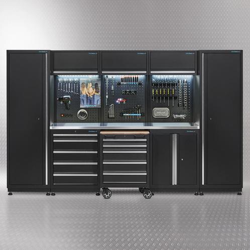 Datona Werkplaatsinrichting PREMIUM met RVS werkblad 325 cm, Doe-het-zelf en Verbouw, Werkbanken, Nieuw, Ophalen of Verzenden
